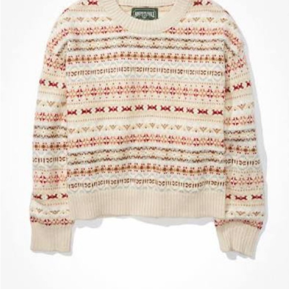 AE Fair Isle Snowdrift Sweater - L
